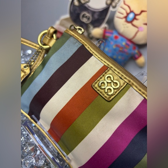 Coach Julia Legacy Multicolor Striped Wristlet EUC - Picture 3 of 11